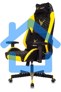 Кресло игровое Knight Neon черный/желтый соты эко.кожа с подголов. крестовина металл