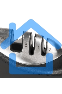 Механическая точилка для ножей и ножниц Galaxy LINE GL 9012, черный с серебристым, высокоэффективные точильные элементы, для металлических, кухонных, керамических, спортивных, складных ножей, 2 этапа обработки лезвий ножей (заточка и доводка),прорезиненно