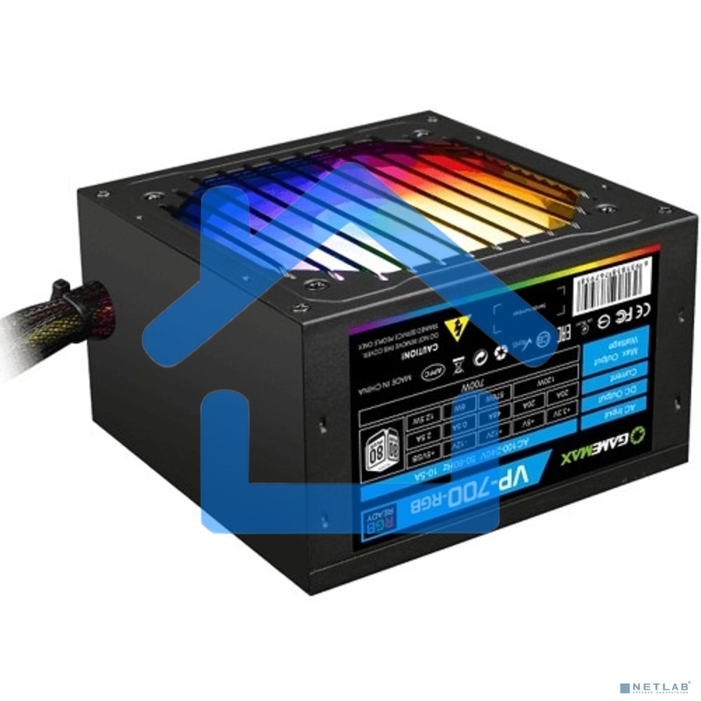 Блок питания GameMax VP-700-RGb, 700Вт, 80 PLUS Bronze, 120мм, черный