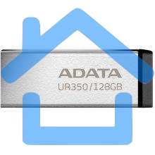 Флешка USB ADATA UR350 (UR350-128G-RSR/BK), 128 Gb, USB 3.2, R/W 100/15, серебристый /черный