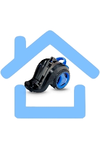 Пылесос Ginzzu VS420, 1700/275 Вт., без мешка, циклонный фильтр, черный/синий