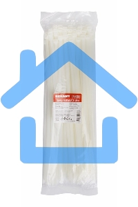 Хомут-стяжка кабельная нейлоновая Rexant 400 x7,6 мм, белая, упаковка 100 шт.