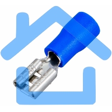 Клемма плоская Rexant, изолированная гнездо - 5.6 мм, 1.5-2.5 мм², (РПи-м 2.5-(4.8) / РПИм 2-5-0,8 / FDD2-187(5)), в упак. 10 шт.