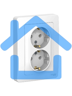 Розетка 2-м СП BLANCA 16А 250В без шторок с заземл. бел. SchE BLNRS001021