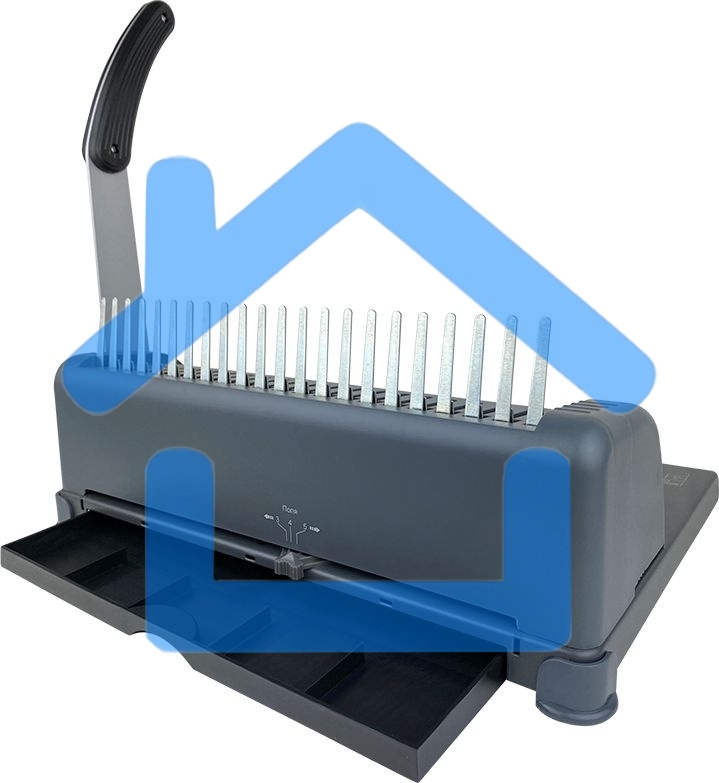 Переплетчик ГЕЛЕОС БП-12 на пластиковую пружину, А4, ручная перфорация 12 листов, переплет макс до 500 л., глубина перфорации 3,5-5,5 мм