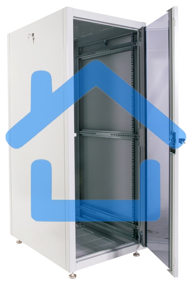 Шкаф телекоммуникационный напольный ЭКОНОМ 24U (600 × 600) дверь стекло, дверь металл