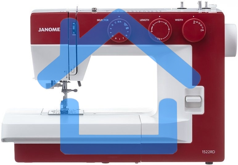 Швейная машина Janome 1522RD 25 операции, петля автомат, верт. челнок, нитевдеватель, мягкий, подарочный набор (шпульки, ножницы, сантиметровая лента, игольница )