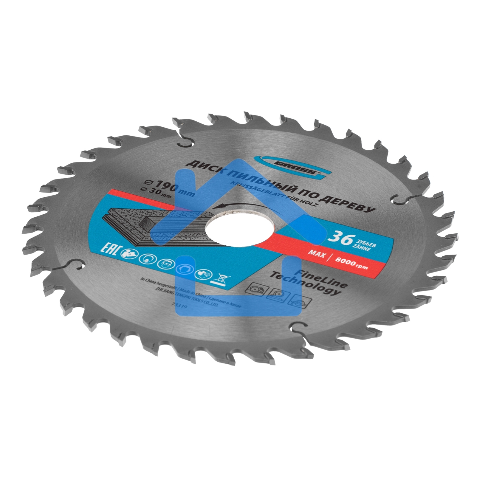 Пильный диск по дереву ф190 х 30 мм, 36 зубьев Gross