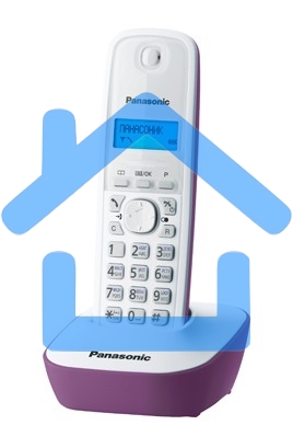 Телефон беспроводной (DECT) Panasonic KX-TG1611RUF (сиреневый) АОН, Caller ID,12 мелодий звонка,подсветка дисплея,поиск трубки