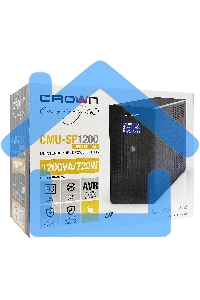 Источник бесперебойного питания CROWN Line Intractive CMU-SP1200IEC LCD USB 1200VA\720W, корпус металл, 2x12V/9AH, розетки 8*IEC, трансформатор AVR 140-290V, LCD-дисплей, cъемный кабель 1.2 м, порт RJ11/45, порт USB, защита: от перегрузки, от КЗ, от скачк
