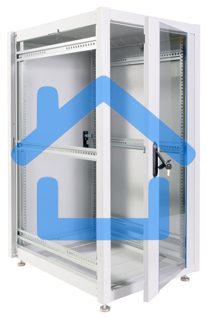 Шкаф телекоммуникационный напольный ЭКОНОМ 24U (600 × 600) дверь стекло, дверь металл