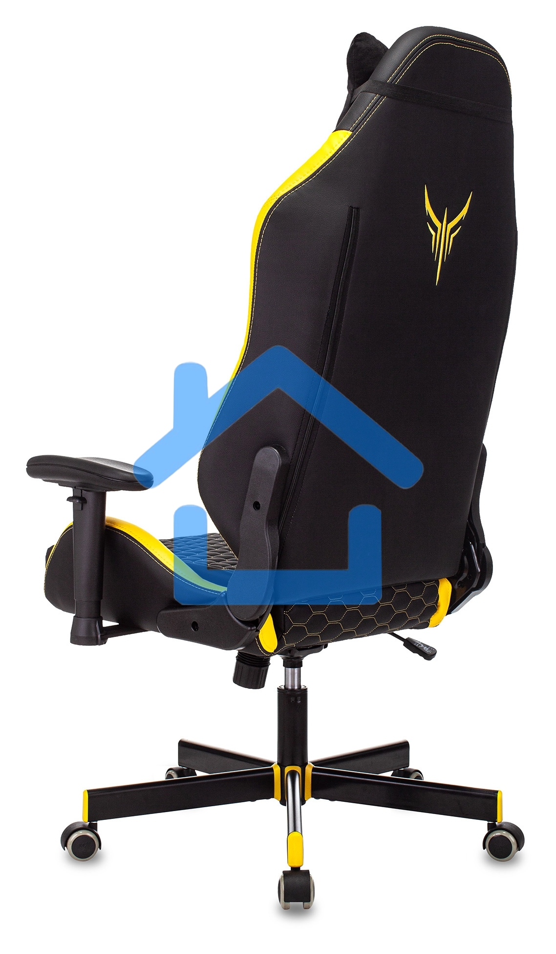 Кресло игровое Knight Neon черный/желтый соты эко.кожа с подголов. крестовина металл