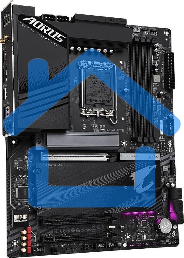 Материнская плата Gigabyte Z790 AORUS ELITE AX, LGA 1700, Intel Z790, 4xDDR5, 6xSATA, 4xM.2, 1xPCI-E 5.0 x16, 1xPCI-E 3.0 x4, 1xDP, 1xHDMI, 1x 2.5Gb LAN, 2xUSB-A 2.0, 3xUSB-A 3.2 Gen 1, 2xUSB-A 3.2 Gen 2, 1xUSB-C 3.2 Gen 2x2, 7.1, ATX