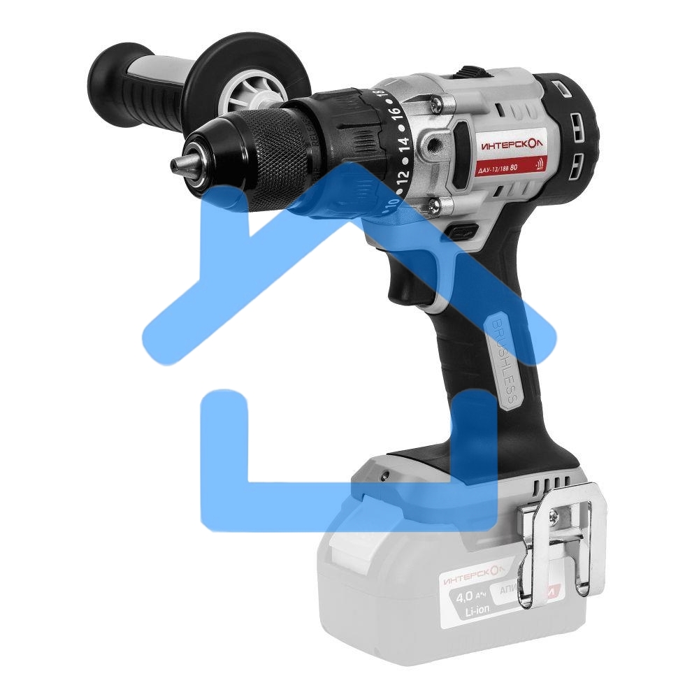 Бесщеточная аккумуляторная ударная дрель-шуруповерт ИНТЕРСКОЛ ДАУ-13/18В 80 ( без АКБ и ЗУ, кейс)