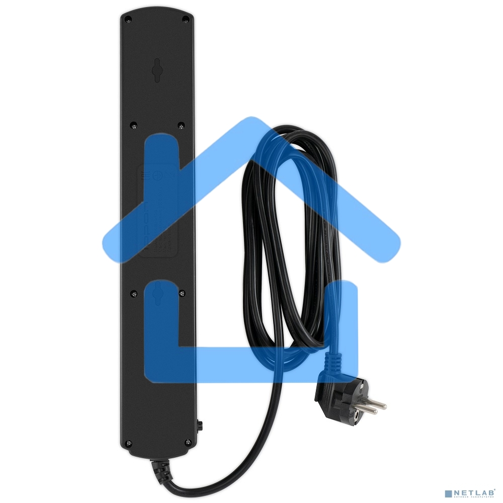 Сетевой фильтр Ippon BK-6-EU-3-10-B 3м (6 розеток) черный (коробка)