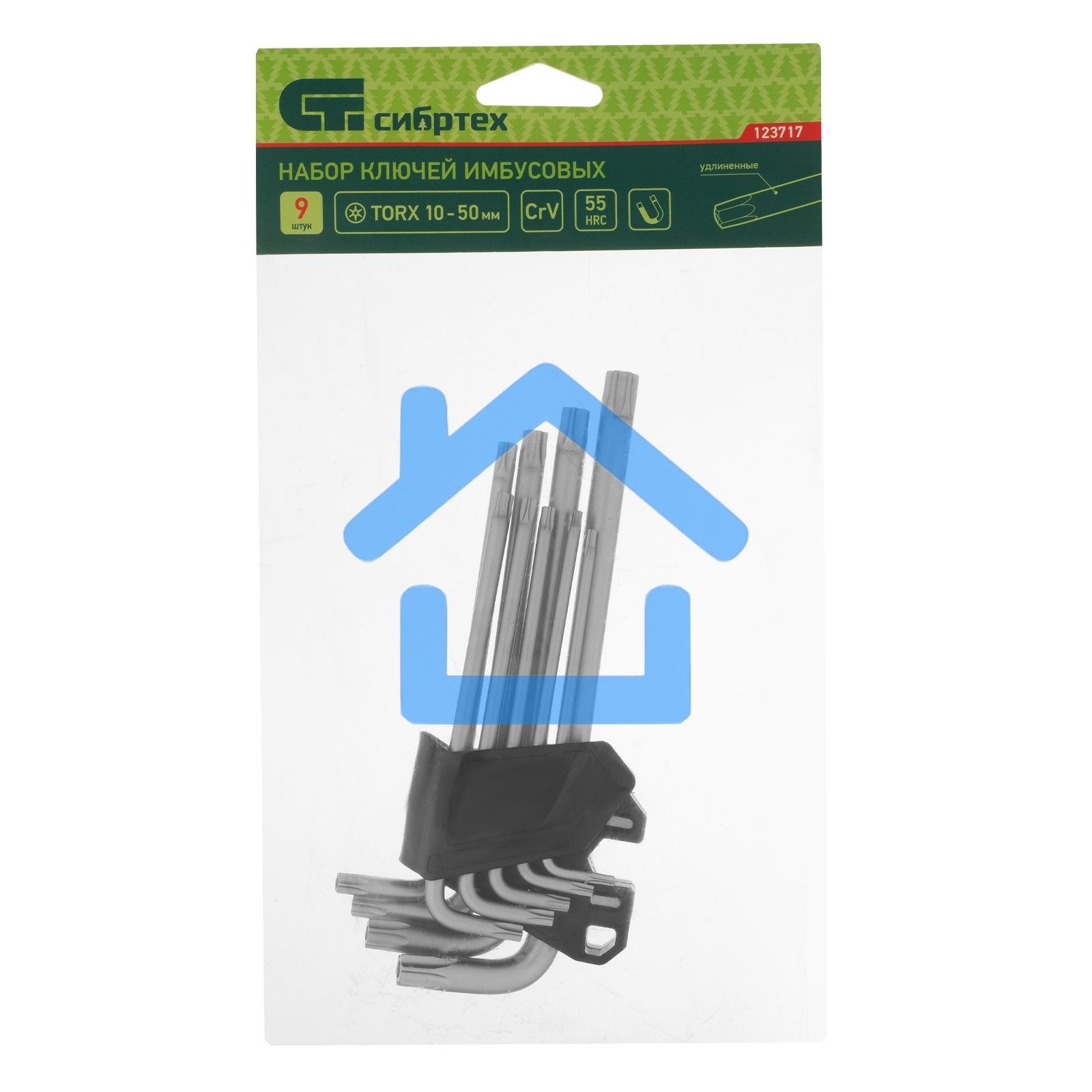 Набор ключей имбусовых Torx-Tempered Сибртех TT10-50, CrV, 9 шт., удлиненные