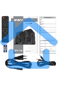 Акустическая система SVEN SPS-730 2.0 черные (2x25Вт, экокожа, USB/SD, пульт ДУ, Bluetooth)