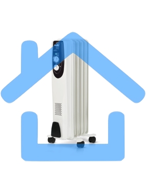 Обогреватель масляный Ballu Classic BOH/CL-05WRN (5 секций), белый, 1000 Вт, 15 м2, термостат