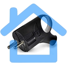 Вилка электрич. с заземл. угл. с ушком черный 16А 250В (еврослот) UNIVersal А0112