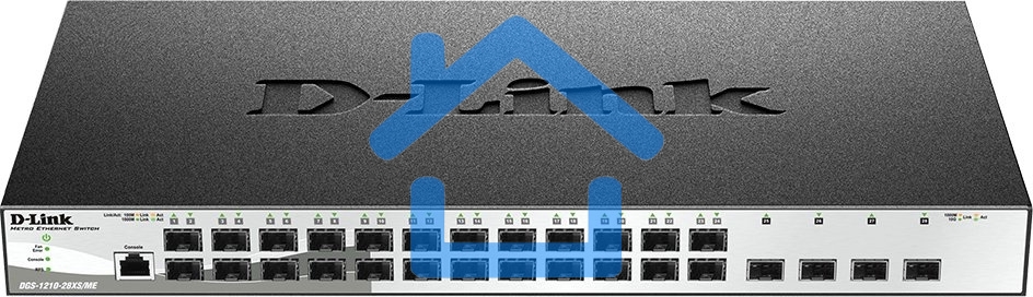 Коммутатор управляемый L2 DGS-1210-28XS/ME/B2A с 24 портами 100/1000Base-X SFP и 4 портами 10Gbase-X SFP+