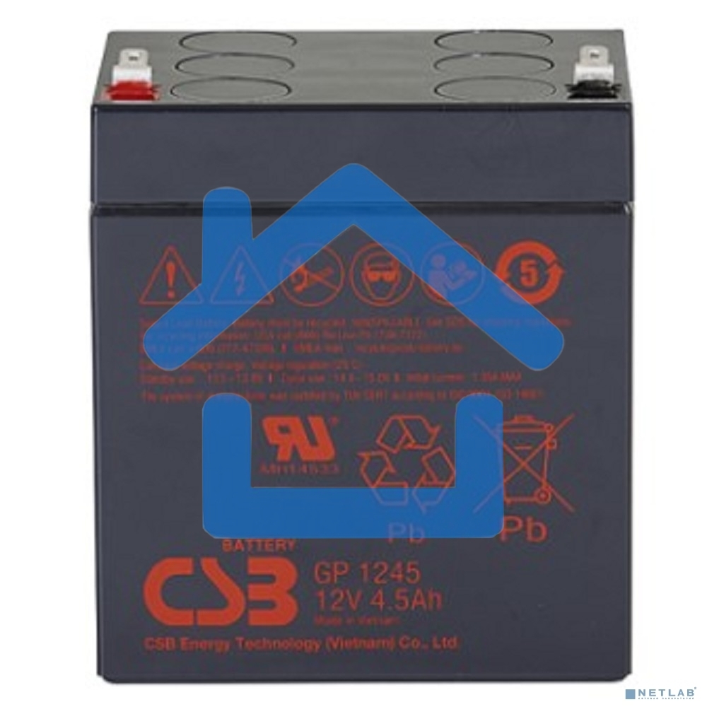 Батарея CSB GP 1245 (12V, 4.5Ah) клемма F1