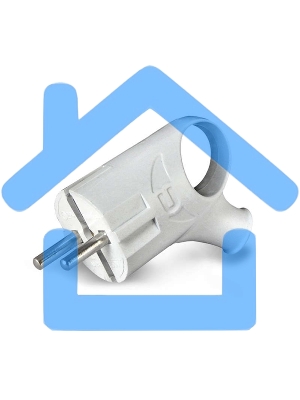 Вилка электрич. с заземл. угл. с ушком бел. 16А 250В (еврослот) UNIVersal А112