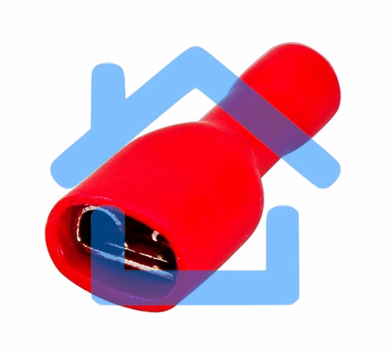 Клемма плоская Rexant, полностью изолированная гнездо - 7.4 мм, 0.5-1.5 мм², (РППи-м 1.5-(6.3) / FDFD1.25-250), в упак. 10 шт.