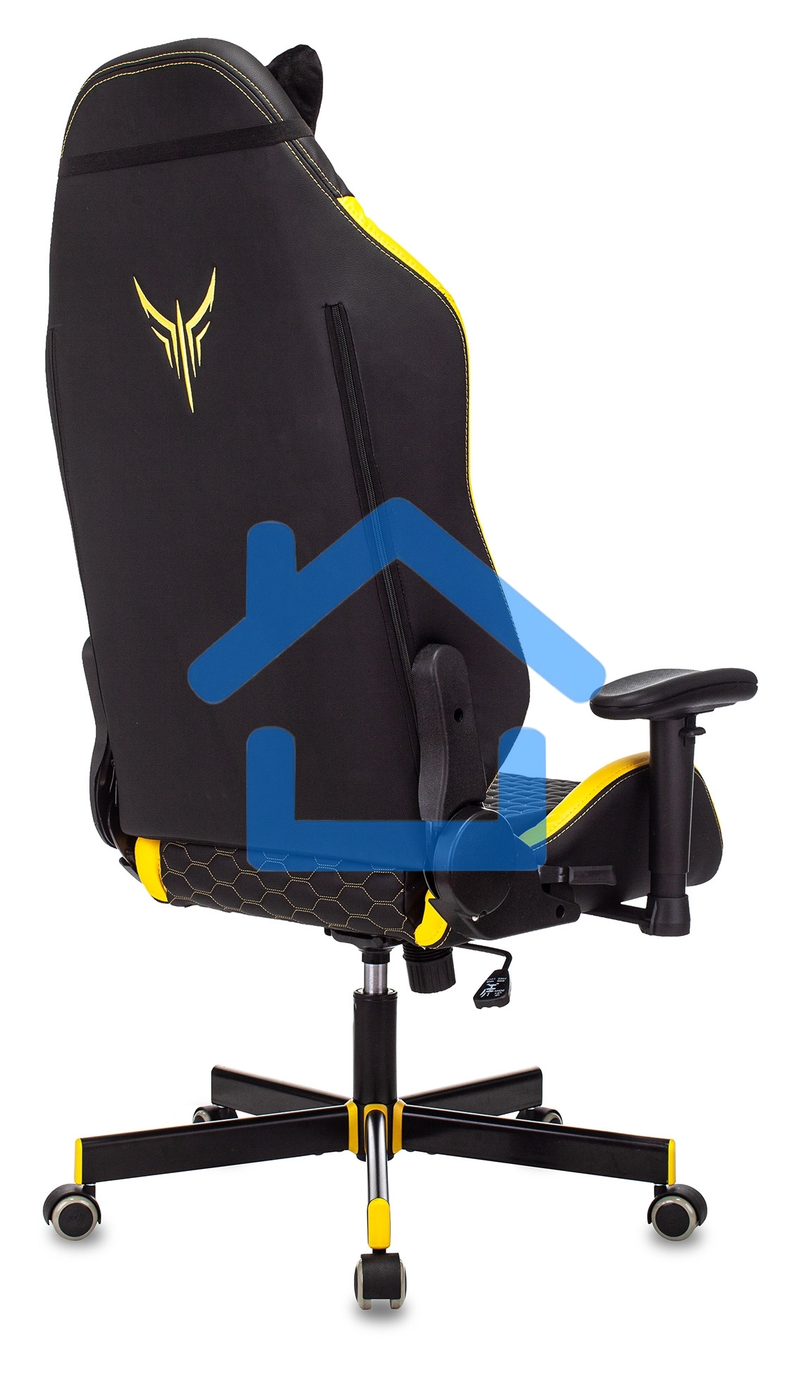 Кресло игровое Knight Neon черный/желтый соты эко.кожа с подголов. крестовина металл
