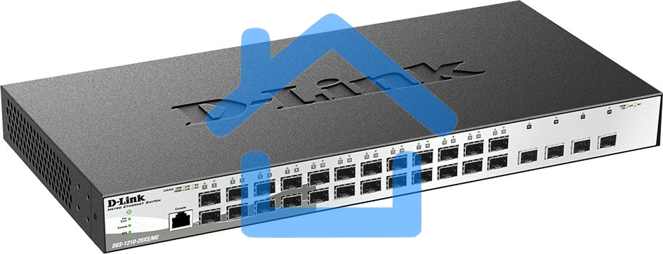 Коммутатор управляемый L2 DGS-1210-28XS/ME/B2A с 24 портами 100/1000Base-X SFP и 4 портами 10Gbase-X SFP+