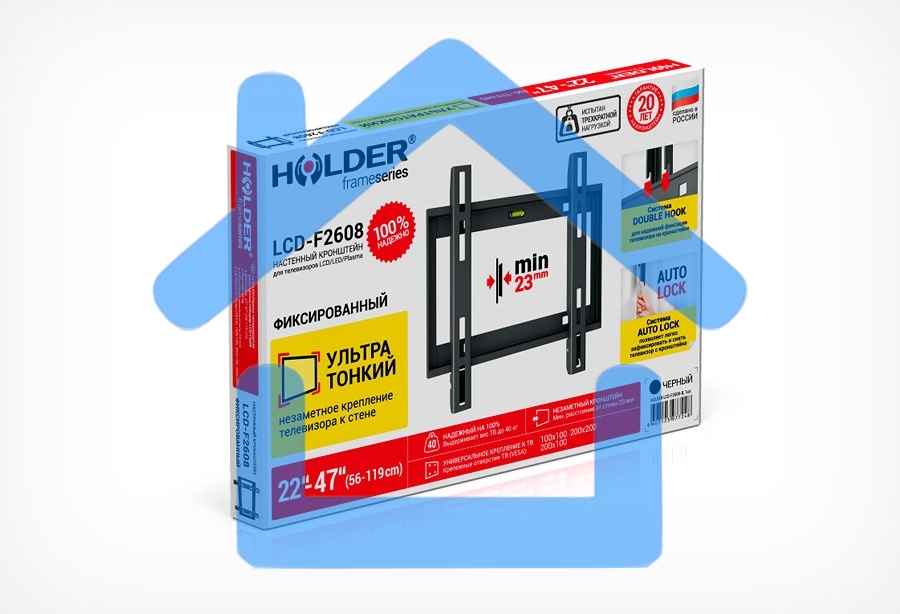 Кронштейн для телевизора Holder LCD-F2608 черный 22