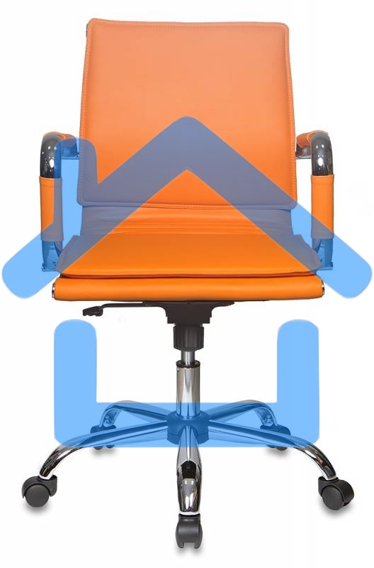 Кресло руководителя Бюрократ CH-993-Low/orange оранжевый, низкая спинка, искусственная кожа, крестовина хромированная