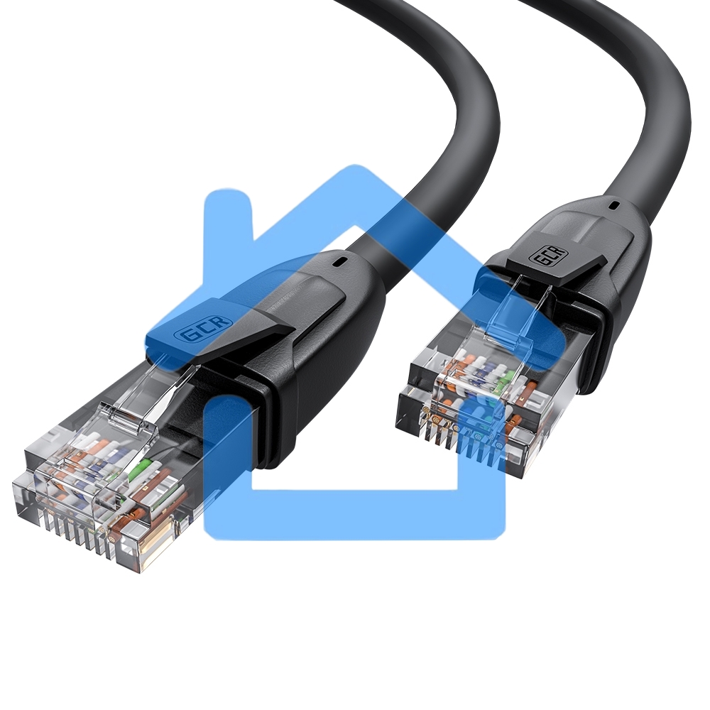 Патч-корд GCR прямой 20.0m UTP кат.6, черный, 24 AWG, ethernet high speed, RJ45, T568B, GCR-52538