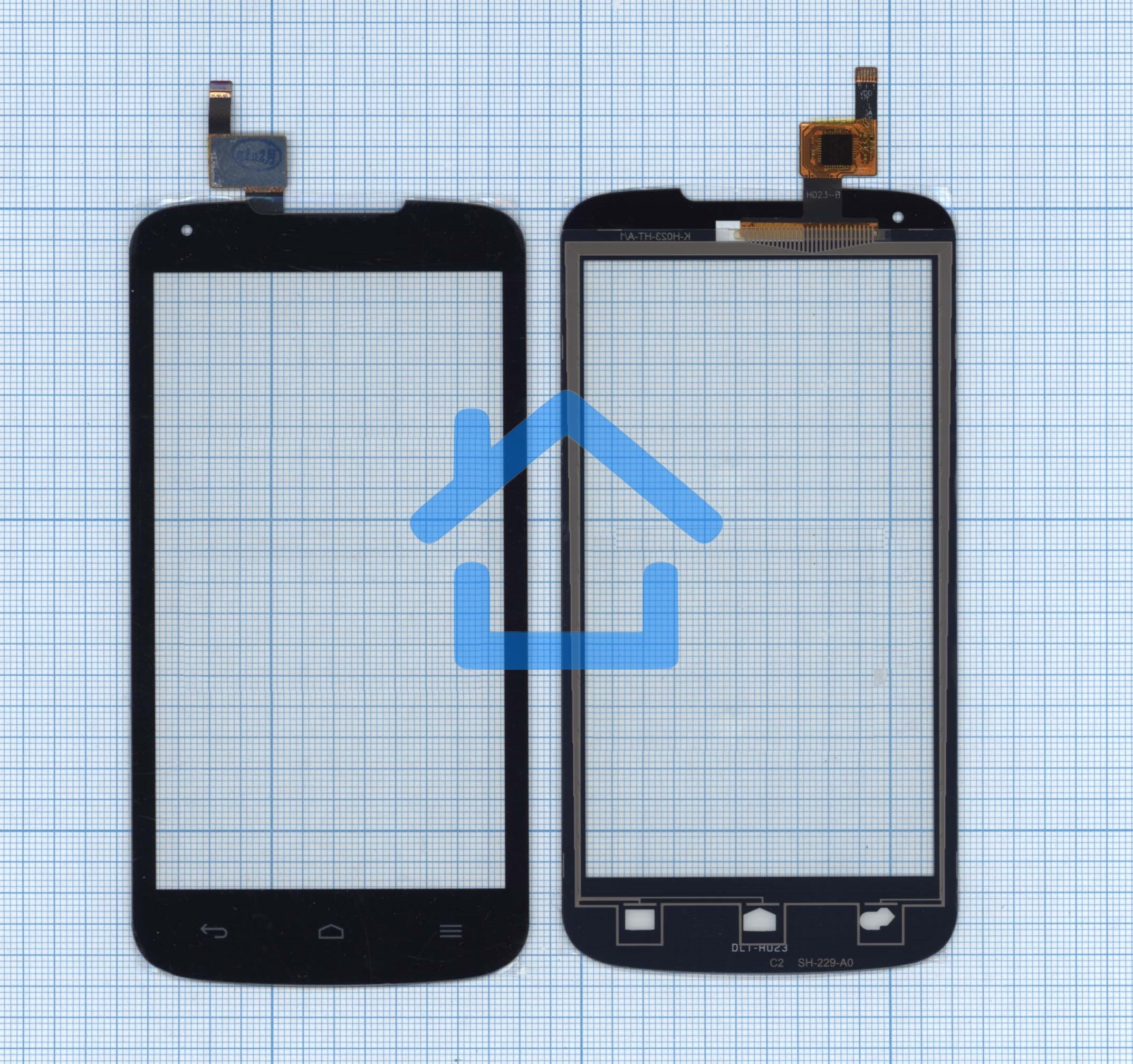 Сенсорное стекло (тачскрин) для Huawei Ascend Y520 (D2Y520-U22), черное