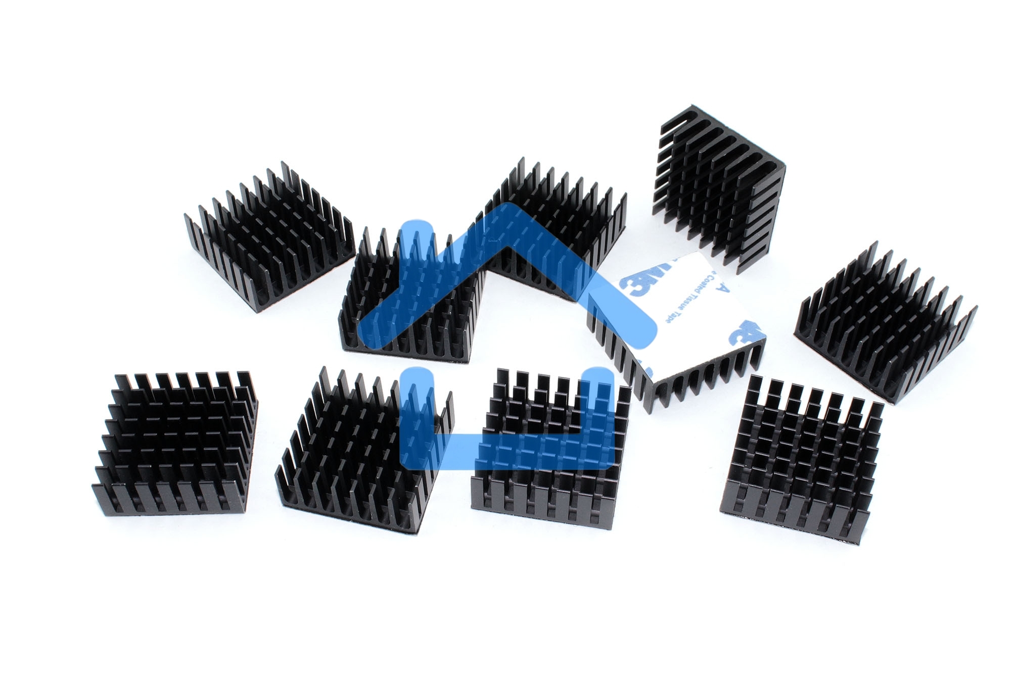 Аллюминиевый радиатор 3M 9448A 28х28х10 мм с термоскотчем 10 шт