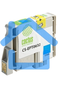 Картридж струйный Cactus CS-EPT0632 голубой (10 мл) для Epson Stylus C67/C87/CX3700/CX4100/CX4700