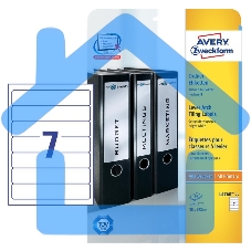 Этикетки Avery Zweckform L4760-25 A4 38x192мм 7шт на листе/80г/м2/25л./белый самоклей. универсальная Этикетки Avery Zweckform L4760-25 A4 38x192мм 7шт на листе/80г/м2/25л./белый самоклей. универсальная