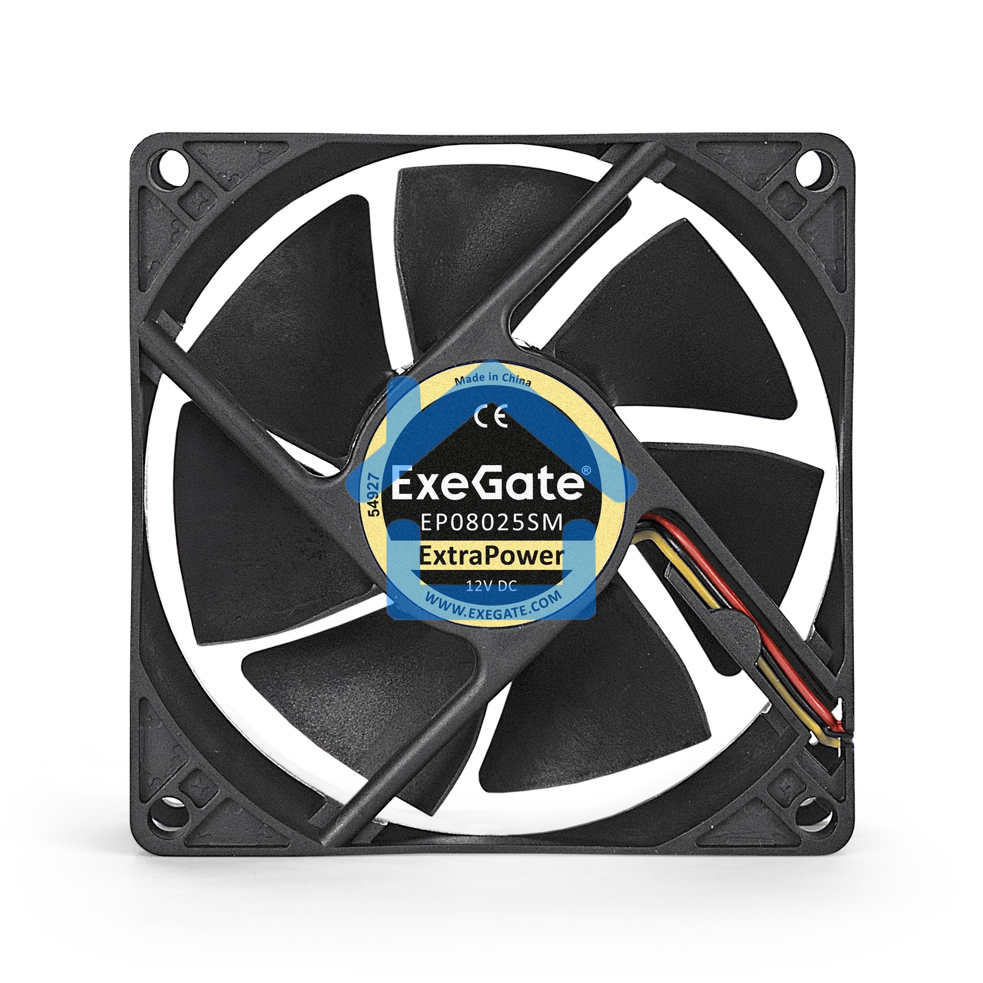 Вентилятор для корпуса ExeGate ExtraPower EP08025SM черный, 80 мм, 2500 об/мин, 25.5 дБ, 2 pin