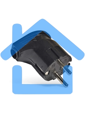 Вилка электрич. с заземл. угл. черный 16А 250В (еврослот) UNIVersal А0105