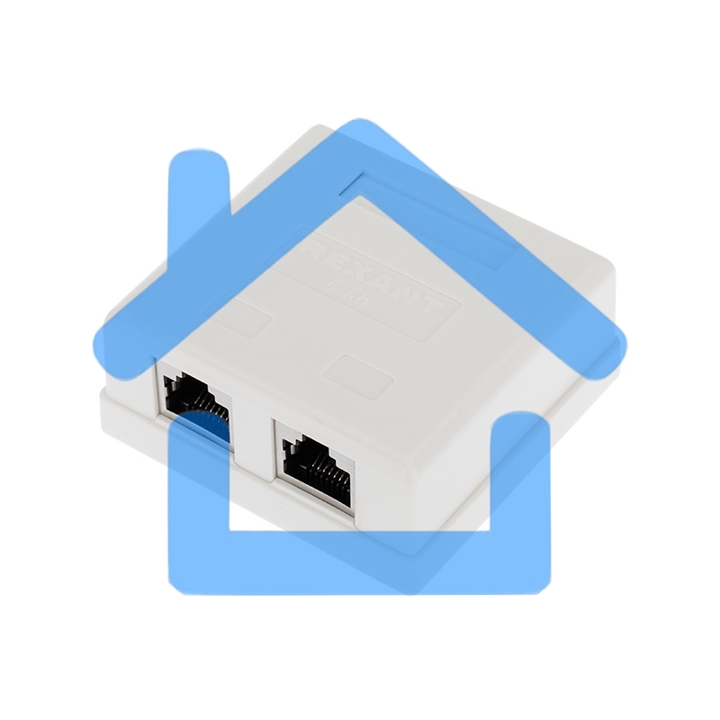 Рoзетка компьютерная внешняя, 2-порта RJ-45 (8P8C), FTP экранированная, категория 6, Rexant