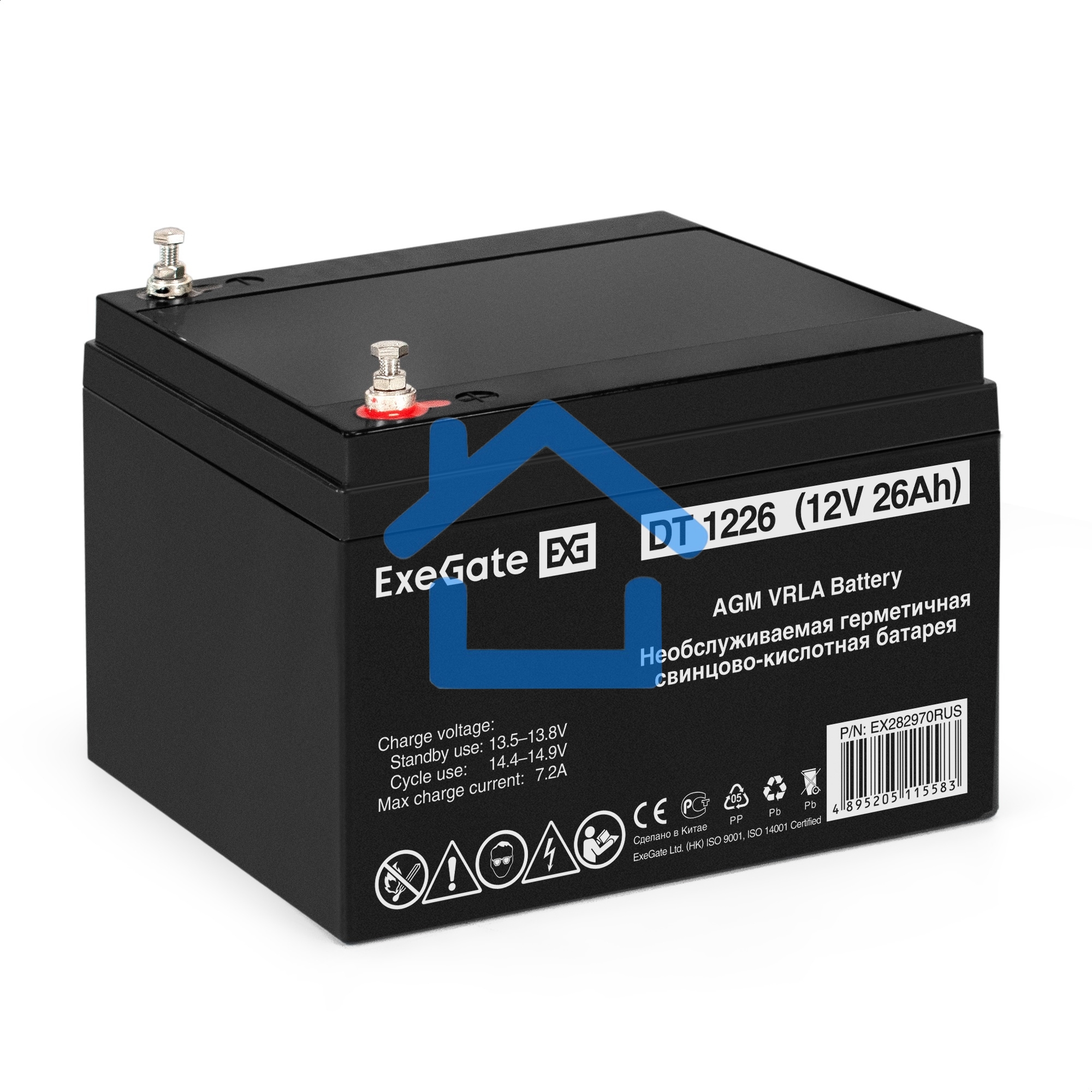 Комплект Источник бесперебойного питания EX296005RUS + батарея 26Aч EX282970RUS 4шт (инвертор, синус, для котла, настенный) ExeGate FineSine SX-7000.LCD.AVR.2SH.T <7000VA/5000W, чистая синусоида, цветной LCD-дисплей, AVR, 2*Schuko+клеммы, линейно-интеракт