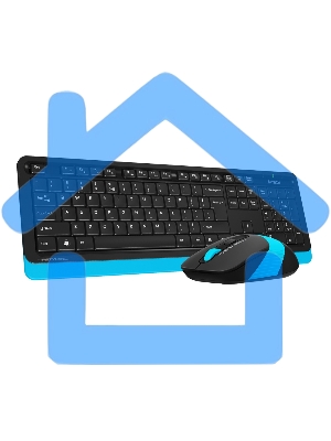 Комплект клавиатура + мышь A4 Fstyler FG1010 клав:черный/синий мышь:черный/синий USB беспроводная Multimedia