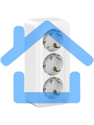 Розетка 3-м ОП BLANCA 16А 250В без шторок с заземл. изол. пласт. бел. SchE BLNRA010311