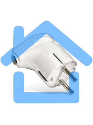 Вилка электрич. с заземл. угл. бел. 16А 250В (еврослот) UNIVersal А105