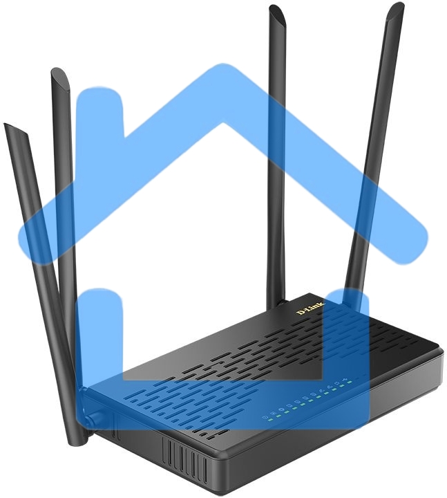 Роутер беспроводной D-Link DIR-825 (DIR-825/GFRU/R3A) AC1200 10/100/1000BASE-TX/4G черный