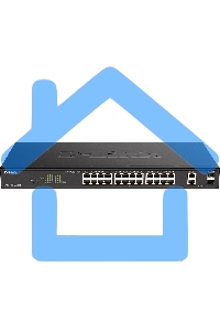 Настраиваемый L2 коммутатор D-Link DGS-1100-26MPV2/A3A с 24 портами 10/100/1000Base-T и 2 комбо-портами 1000Base-T/SFP (24 порта PoE 802.3af/at, PoE-бюджет 370 Вт)