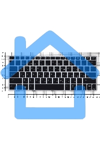 Клавиатура для ноутбука HP EliteBook Revolve 810 G1 черная с серой рамкой и подсветкой