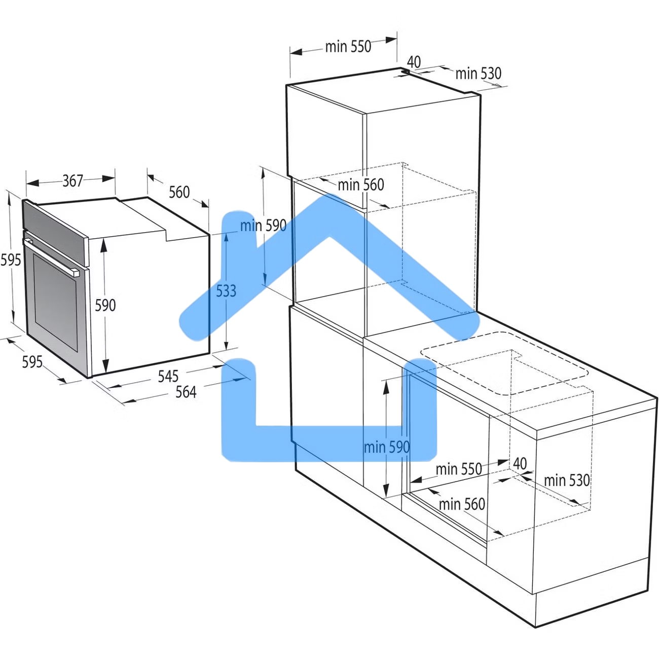 Духовой шкаф электрический Gorenje BO6725E02NBG черный
