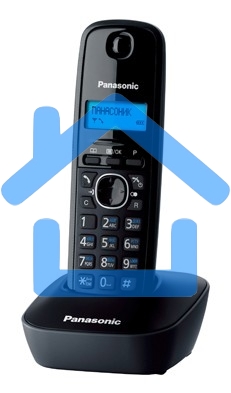 Телефон беспроводной (DECT) Panasonic KX-TG1611RUH (серый) АОН, Caller ID,12 мелодий звонка,подсветка дисплея,поиск трубки