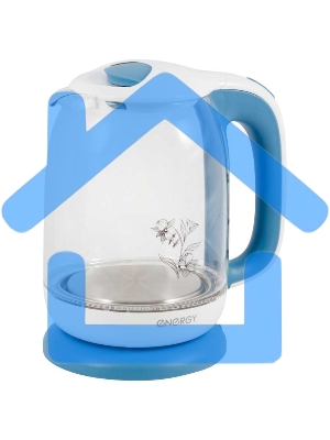 Чайник Energy E-281 1.7л, стекло, бело-голубой (164117)