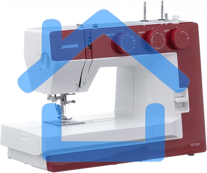 Швейная машина Janome 1522RD 25 операции, петля автомат, верт. челнок, нитевдеватель, мягкий, подарочный набор (шпульки, ножницы, сантиметровая лента, игольница )